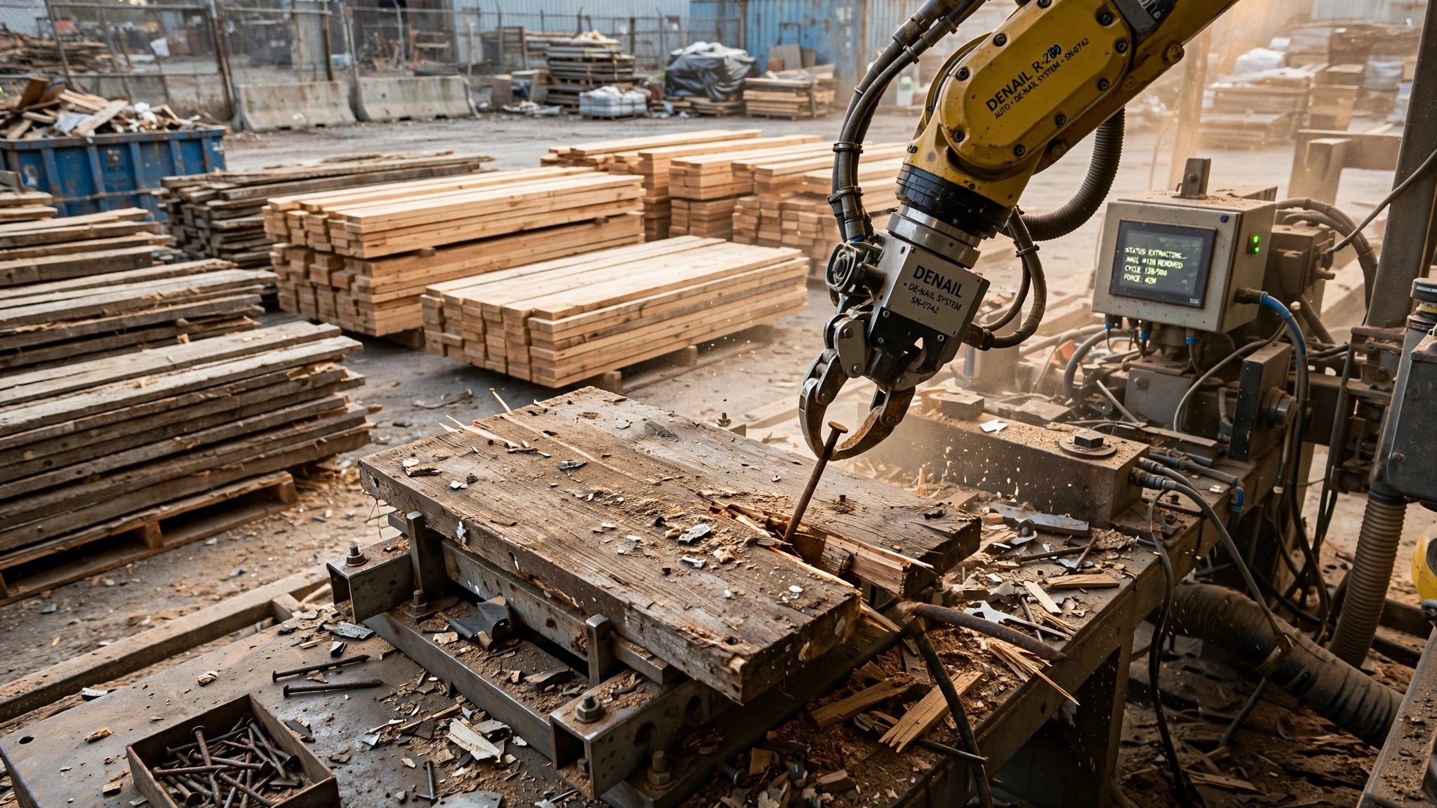 37 Million Tons of Wood Get Demolished Every Year. A Robot De-Nails 16,000 Board Feet a Day. Your New Lumber Has a 45% Tariff on It.