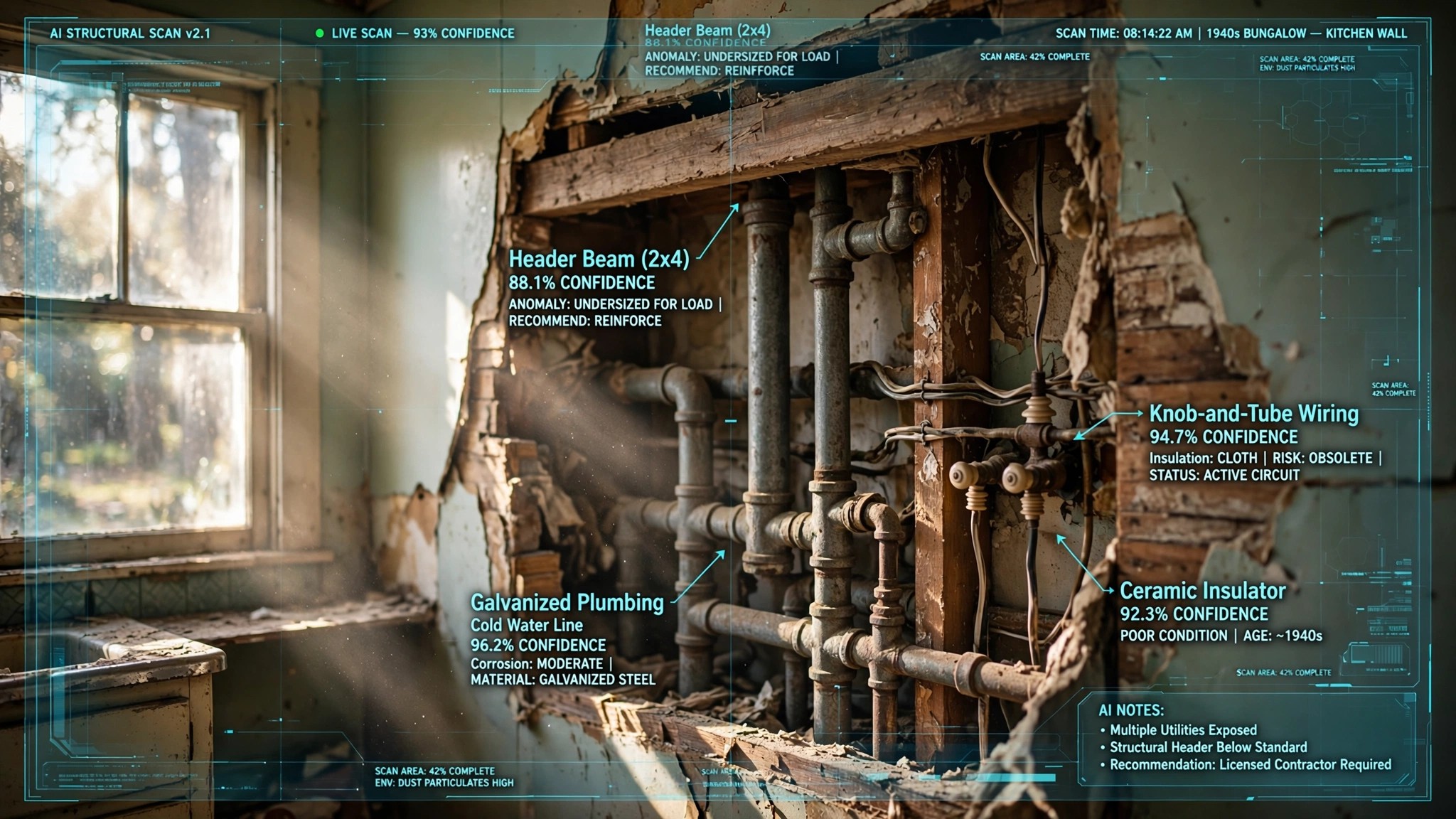 Your Contractor Opened the Wall and Found Galvanized Pipe, Knob-and-Tube Wiring, and a Beam That Wasn't on Any Drawing.
