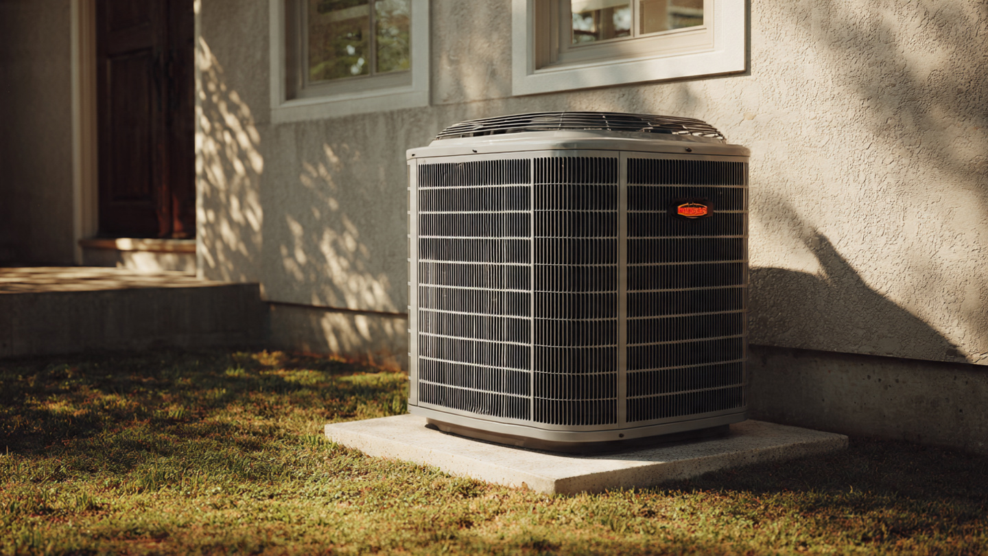 Split view of a home with outdated HVAC struggling against rising temperatures