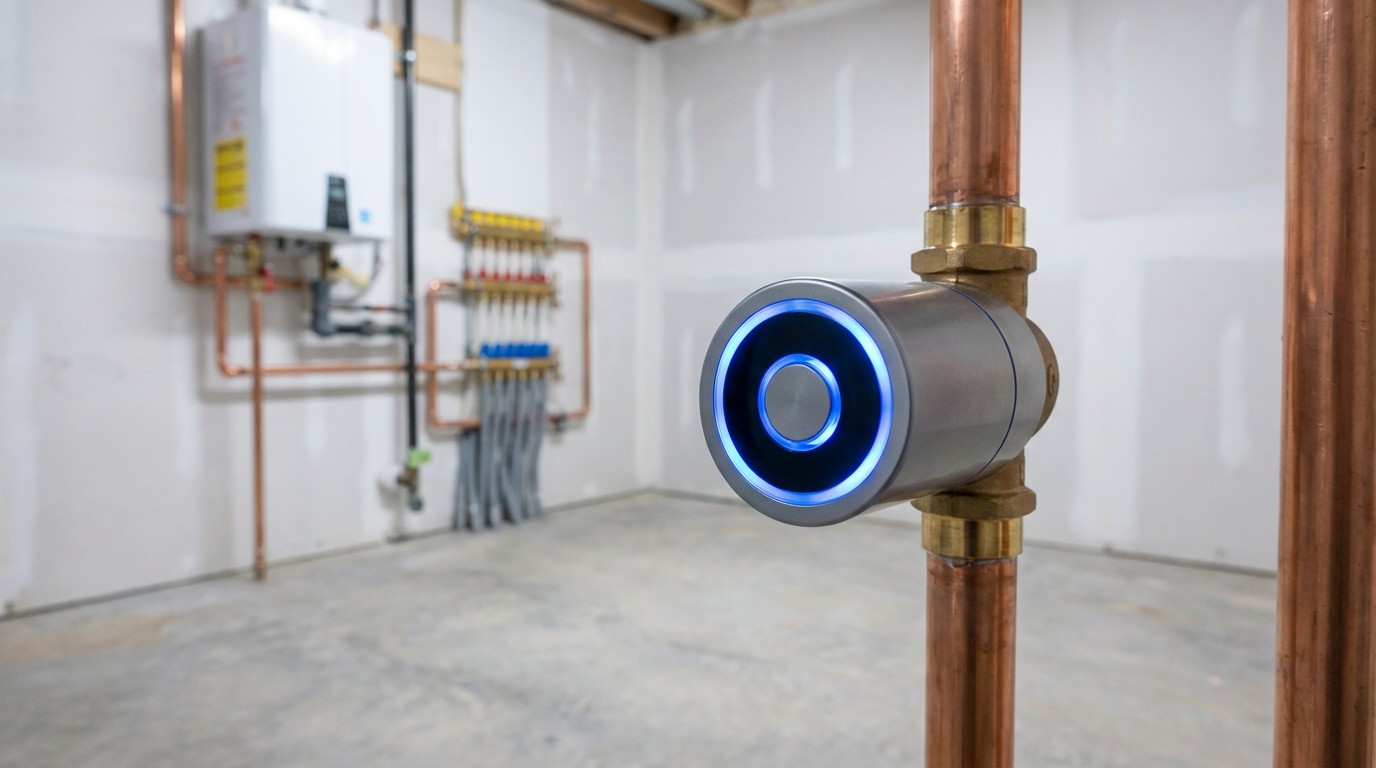 Smart water shutoff valve new construction